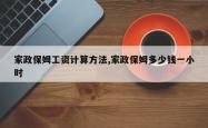 家政保姆工资计算方法,家政保姆多少钱一小时